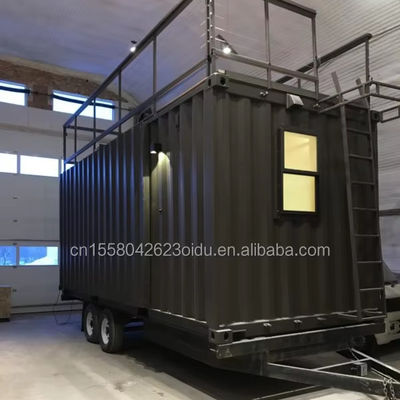 Современный дизайн на заказ цветная сталь изготовленная быстрая установка предварительно сконструированные модульные дома на колесах для мобильного кемпингового трейлера