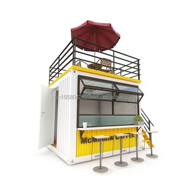 EU 10ft Mini Pop-up Shop Container Кофе-шоп Бар Быстрое питание Ресторан Удобный магазин с 50mm Wall Wave Sandwich Panel