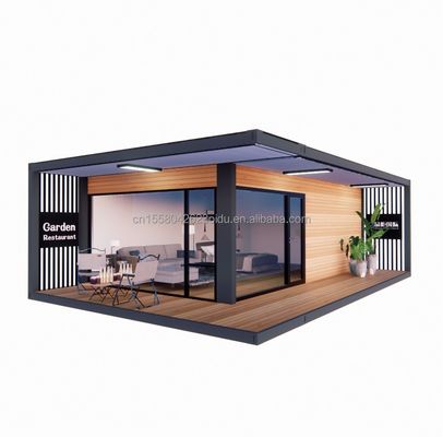 Современный дизайн 20ft/40ft сборный контейнерный дом с деревянным стеклянным домом