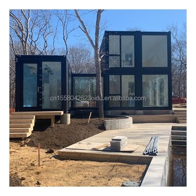 Жилой 20ft Prefab Container House со стеклянной стеной офисная вилла и двухэтажная плоская сборка