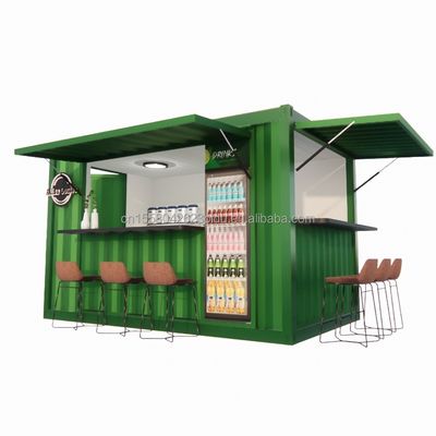 Магазин Супермаркет 10-12FT Контейнер Мобильное кафе Стальная конструкция с деревянными домами Дизайн в современном стиле и высокого качества