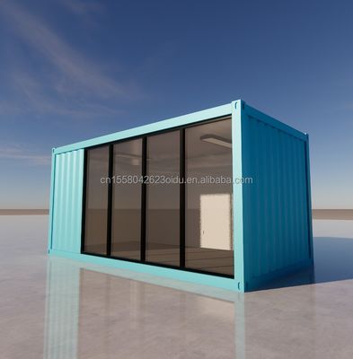Наружная 20ft сборная стальная конструкция Дом дом контейнер плоский пакет дома из 50/75/100 мм волновой сэндвич панель