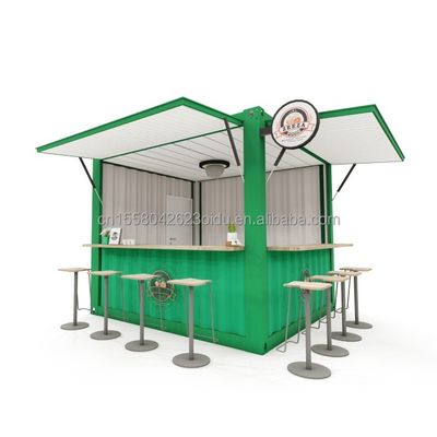 10ft и 20ft Контейнерные кофейни с алюминиевым сплавом Окна портативный Pop Up Cafe Bar