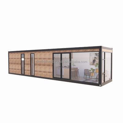 20 FT настраиваемый современный стальной контейнерный дом с наружным деревянным контейнером и окнами из алюминиевого сплава