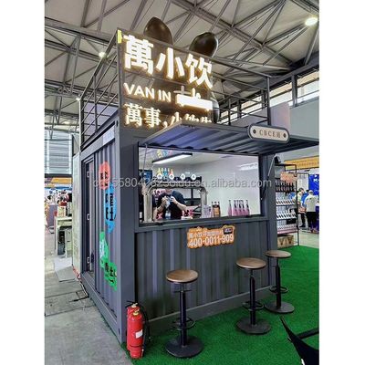 10ft Mini Pop Up Shop Container House Restaurant Shop Street Food Kiosk Container с оцинкованными стальными квадратными трубками