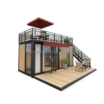 Окно из алюминиевого сплава 20ft/40ft одноэтажные крошечные деревянные контейнерные здания для гостиничных апартаментов виллы или кабины