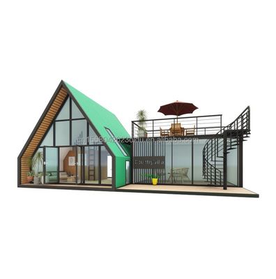 Вилла жилой или гостиничный элегантный жилой Prefab Container House с окнами из алюминиевого сплава в дизайне стального треугольника