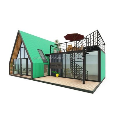 Вилла жилой или гостиничный элегантный жилой Prefab Container House с окнами из алюминиевого сплава в дизайне стального треугольника