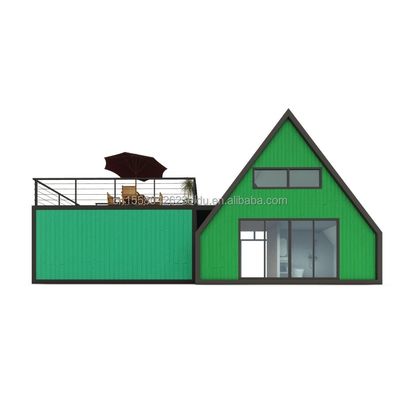 Вилла жилой или гостиничный элегантный жилой Prefab Container House с окнами из алюминиевого сплава в дизайне стального треугольника