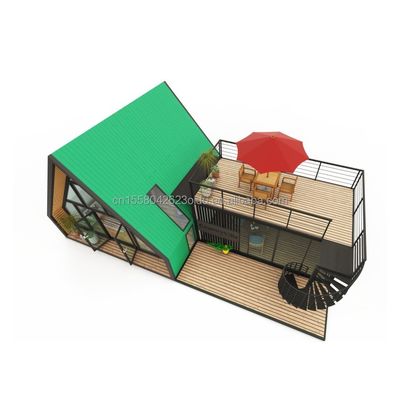 Вилла жилой или гостиничный элегантный жилой Prefab Container House с окнами из алюминиевого сплава в дизайне стального треугольника
