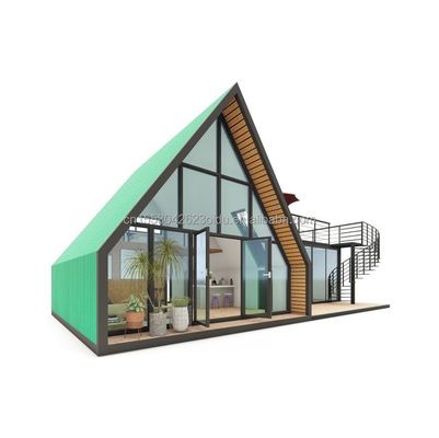 Вилла жилой или гостиничный элегантный жилой Prefab Container House с окнами из алюминиевого сплава в дизайне стального треугольника