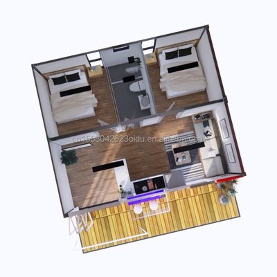 20ft/40ft Steel Frame Galvanized Steel Bending 180g Modern 4 Bedroom Bilayer Prefab Expandable Container House Дизайн для торгового центра