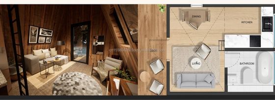 Закальцинированная стальная изгибая Prefab House Жилой лес гостиничный номер для современной жизни на открытом воздухе и специализированный контейнер