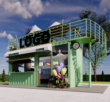 Портативная 10ft 20ft сборная стальная конструкция контейнерные дома Мобильный бар магазин для быстрого питания Стены 50 мм волновой сэндвич панель