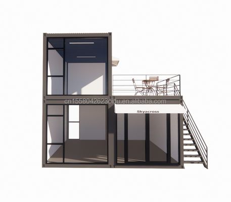 40ft 20ft Deluxe спальня Большое стеклянное студио Движимое деревянное здание Стены 50/75/100 мм Волновая сэндвичная панель