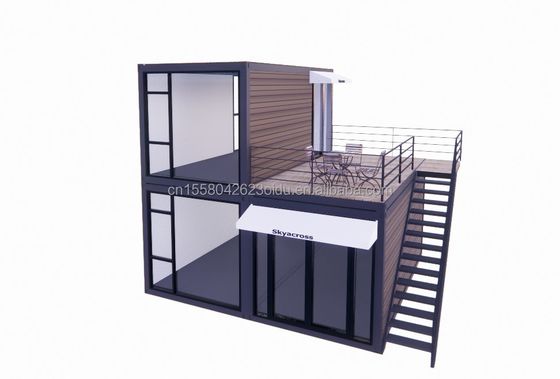 40ft 20ft Deluxe спальня Большое стеклянное студио Движимое деревянное здание Стены 50/75/100 мм Волновая сэндвичная панель