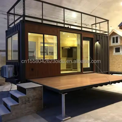 20ft Flat Pack Container Modern Design Steel Prefabricated Mobile Home Coffee Bar Shop с террасой и наружным применением