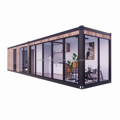 Курортное гостиничное жилье из оцинкованных стальных квадратных труб и современных деревянных материалов в плоской упаковке