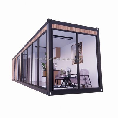 Курортное гостиничное жилье из оцинкованных стальных квадратных труб и современных деревянных материалов в плоской упаковке