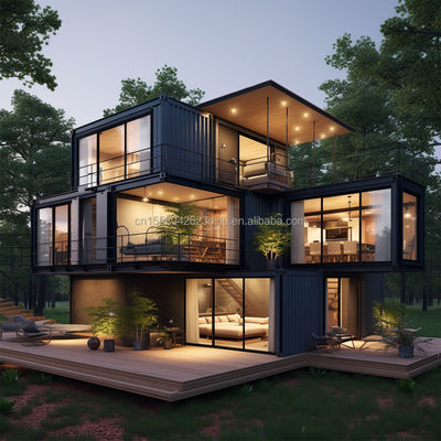 Семейный магазин стальных конструкций 20ft/40ft EU Luxury Modern Design Преfabрикованный дом с кухней ванной одной спальней