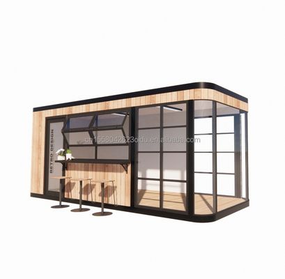 Оцинкованные стальные квадратные трубы Структура 20FT Контейнер Кофейный бар Мобильный солнечный дом Внешний бар с индивидуальным цветом