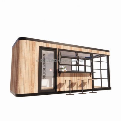 Оцинкованные стальные квадратные трубы Структура 20FT Контейнер Кофейный бар Мобильный солнечный дом Внешний бар с индивидуальным цветом