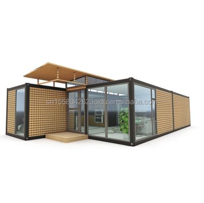 Стальная рама оцинкованная стальная изгиб 180g 20ft 40ft Prefab дом с современным дизайном контейнера и волновой сэндвич панель стен