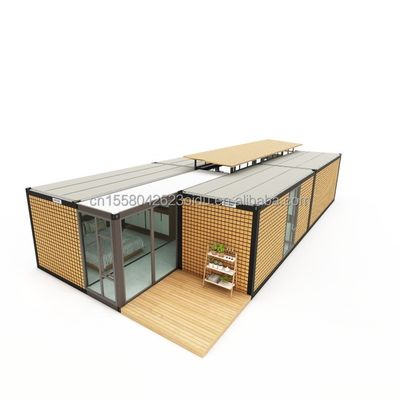Стальная рама оцинкованная стальная изгиб 180g 20ft 40ft Prefab дом с современным дизайном контейнера и волновой сэндвич панель стен