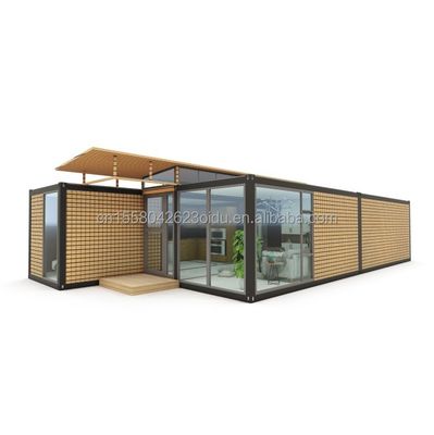 Стальная рама оцинкованная стальная изгиб 180g 20ft 40ft Prefab дом с современным дизайном контейнера и волновой сэндвич панель стен