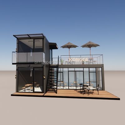 Закальцинированный стальной изгибающий контейнер Кофе-магазин 40ft сборный дом Строительство дизайн для стальной рамы отеля