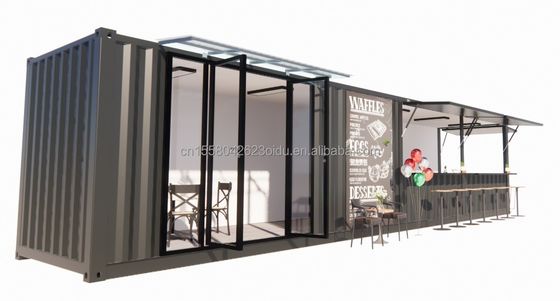 Оцинкованные стальные квадратные трубы Основная структура 20ft-40ft на заказ Модульный контейнер Кофе-магазин Столик с современным дизайном