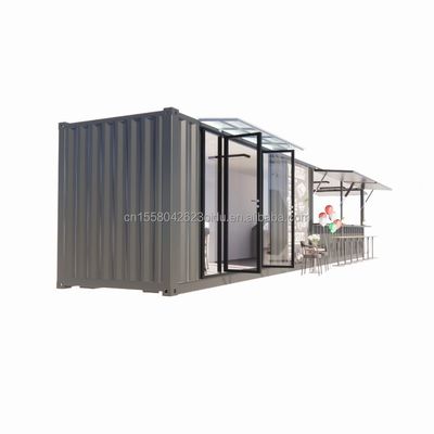 Оцинкованные стальные квадратные трубы Основная структура 20ft-40ft на заказ Модульный контейнер Кофе-магазин Столик с современным дизайном