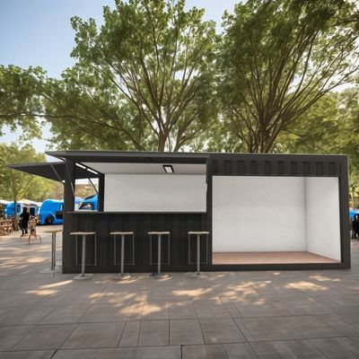20ft Mini Pop-up Shop Container для ресторана быстрого питания Ресторан Удобный магазин Киоск и дом Оцинкованная стальная изгиба 180г