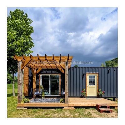 Гостиница роскошный портативный контейнер с плоской крышей Prefab Studio Дом Дом с 50/75/100 мм волновой сэндвич панель стены и доступные