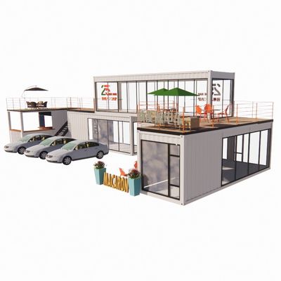 40ft Mobile Bar Restaurant Container Hotel Steel Container Storage Prefab Building с оцинкованной стальной рамой и изгибом