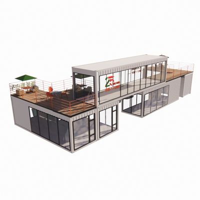 40ft Mobile Bar Restaurant Container Hotel Steel Container Storage Prefab Building с оцинкованной стальной рамой и изгибом