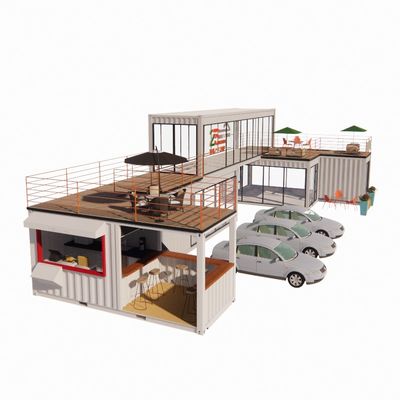 40ft Mobile Bar Restaurant Container Hotel Steel Container Storage Prefab Building с оцинкованной стальной рамой и изгибом