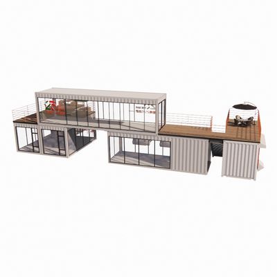 40ft Mobile Bar Restaurant Container Hotel Steel Container Storage Prefab Building с оцинкованной стальной рамой и изгибом