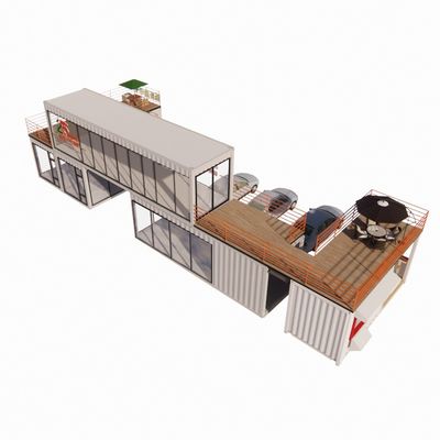 40ft Mobile Bar Restaurant Container Hotel Steel Container Storage Prefab Building с оцинкованной стальной рамой и изгибом