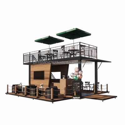 20ft Pop Up Container Bar And Coffee Shop Модульный подвижный удобный магазин Стальная рама с оцинкованной стальной изгибой