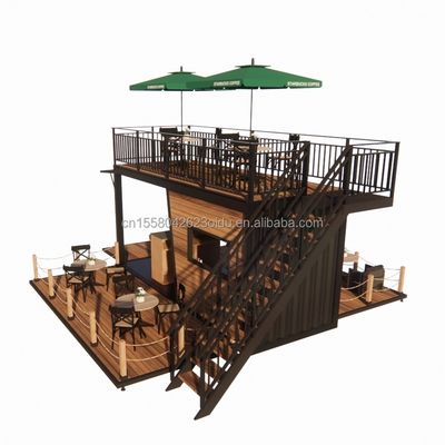 20ft Pop Up Container Bar And Coffee Shop Модульный подвижный удобный магазин Стальная рама с оцинкованной стальной изгибой