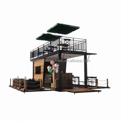 20ft Pop Up Container Bar And Coffee Shop Модульный подвижный удобный магазин Стальная рама с оцинкованной стальной изгибой