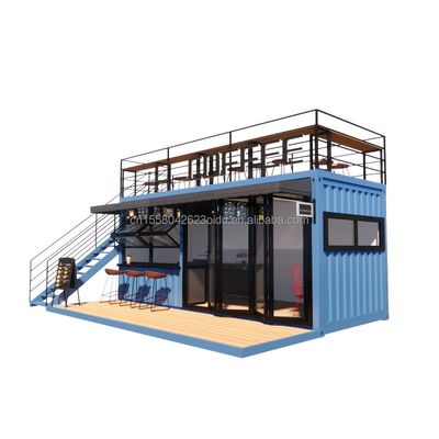 EU 20ft Food Stall Второй этаж Контейнерный кофейню Построен с оцинкованными стальными квадратными трубками и стальной структурой