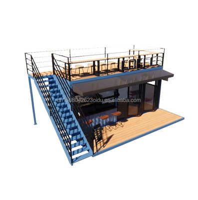 EU 20ft Food Stall Второй этаж Контейнерный кофейню Построен с оцинкованными стальными квадратными трубками и стальной структурой