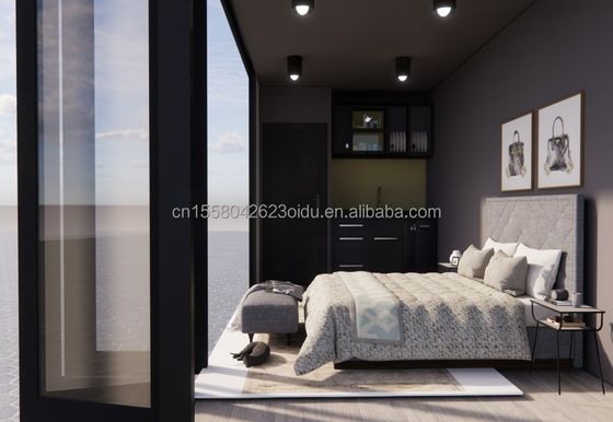 Простая установка 20ft Prefab Shipping Container Дома с ванной и стеной 50/75/100 мм Wave Sandwich Panel
