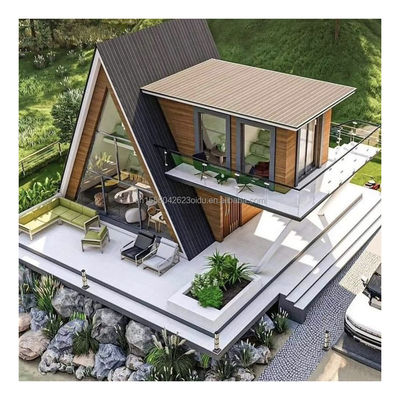 Гостиничный курорт Prefab Container House с одной спальней ванной кухней и двери с бутербродом в современной треугольной форме