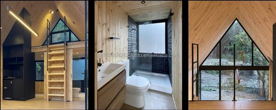 Гостиничный курорт Prefab Container House с одной спальней ванной кухней и двери с бутербродом в современной треугольной форме