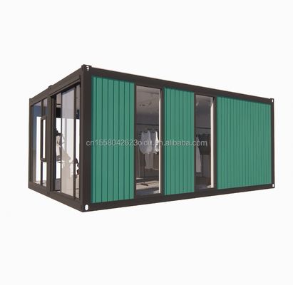 Свертываемый комбинированный жилой деревянный дом для магазина индивидуальный цвет Стальная рама Оцинкованная стальная изгиб 180г