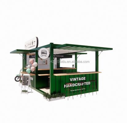 20ft или 40ft стальной рамы расширяемый мобильный кофейный бар Pop Up Shipping Container Магазин с оцинкованной стальной изгиб