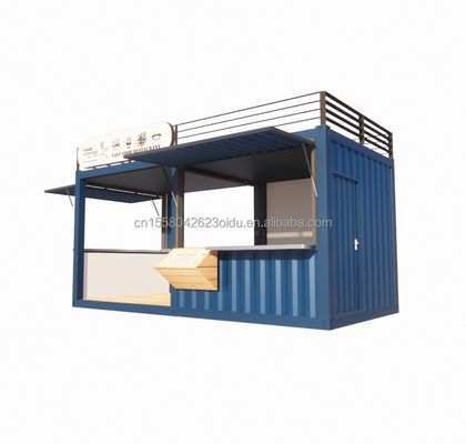 20ft или 40ft стальной рамы расширяемый мобильный кофейный бар Pop Up Shipping Container Магазин с оцинкованной стальной изгиб